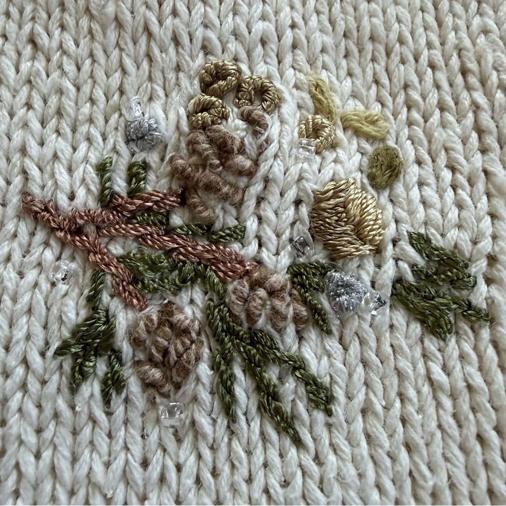 Vintage Hand-Embellished Christmas Tree Sweater – Size L - Picture 10 of 14